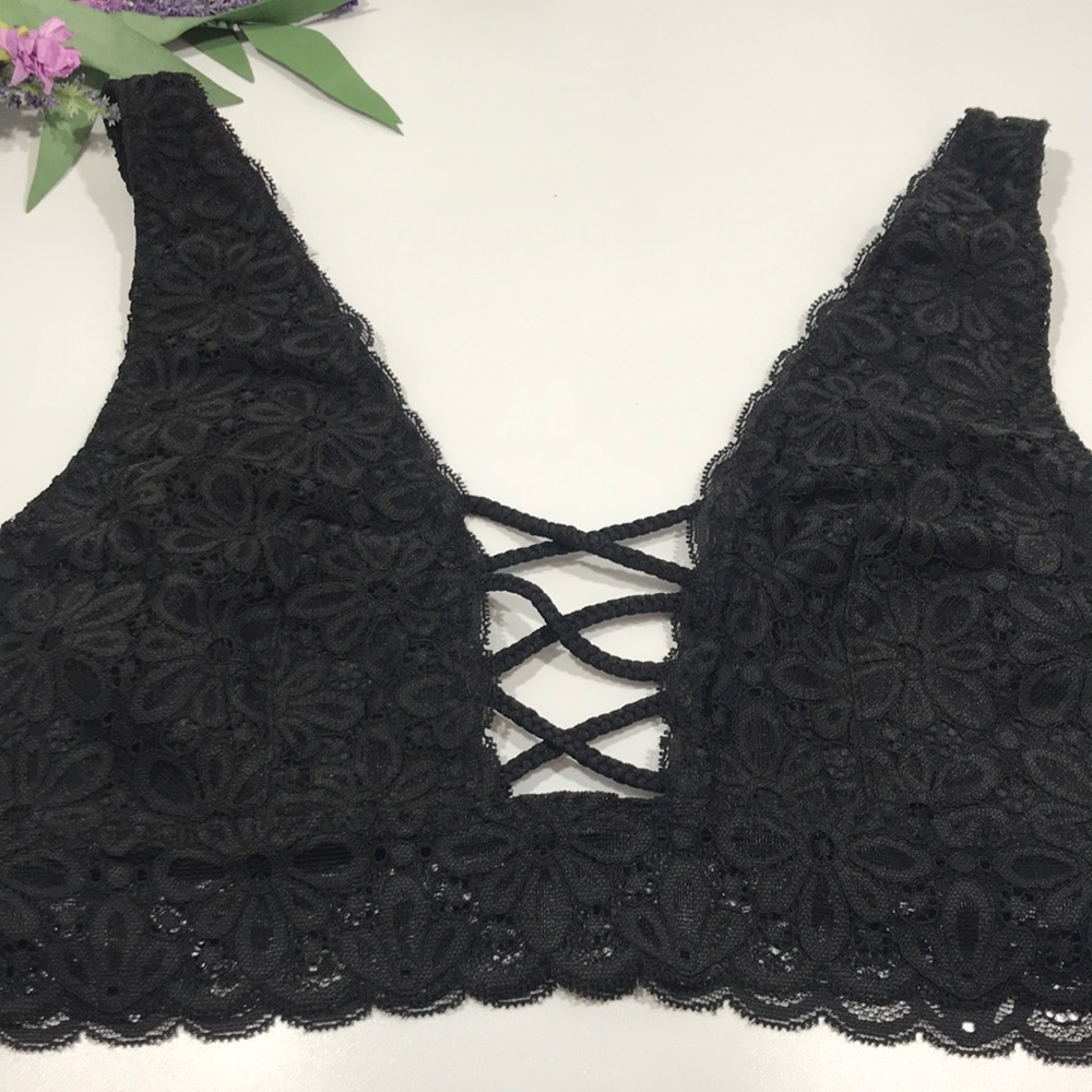 Victoria's Secret Lace-up Wildflower Lace Bralette - Picture 11 of 14